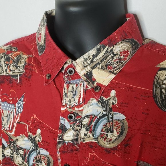 RedHead XL Motorcycles Patriotic Eagles Shirt - Picture 6 of 8